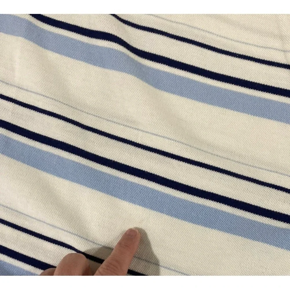 Polo Ralph‎ Lauren Mens XL Polo Shirt Blue White Striped Y2K Early 2000s